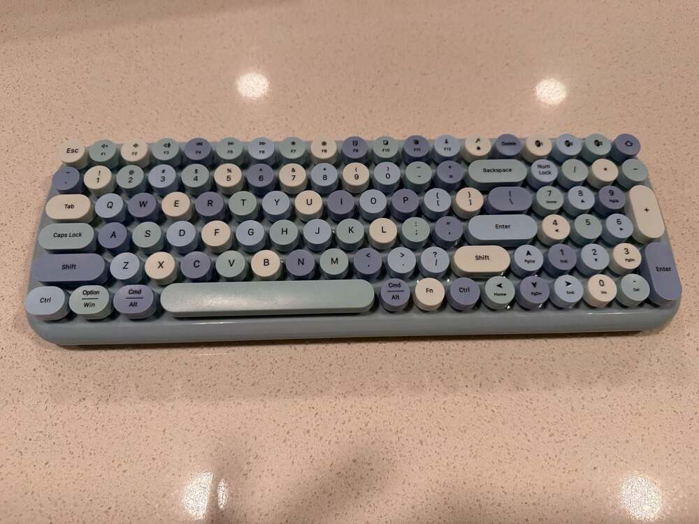 MOFii Candy BT Bluetooth Wireless Keyboard Retro Round Keys Blue Mac Windows